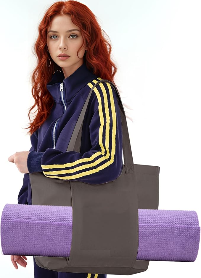 Yoga Mat Bag for Women Canvas Bag with Yoga Mat Carrier Yoga Mat Bags for Workout Pilates Travel Beach and Gym
