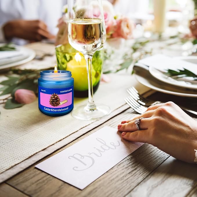 12 Pack Candles Colored Frosted Jar Aromatherapy Candle Gifts for Women, Natural Soy Wax Candle Set, Scented Candles Set for Birthday Valentine Mother's Christmas Day Present