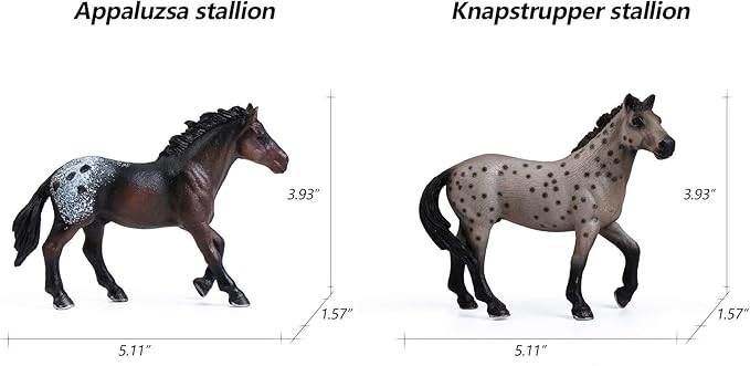 UANDME 8PCS Big Mare and Stallion Toy Figures, Plastic Horse Figurines, Animal Toys for Girls and Boys, Club Cake Topper Party Decoration