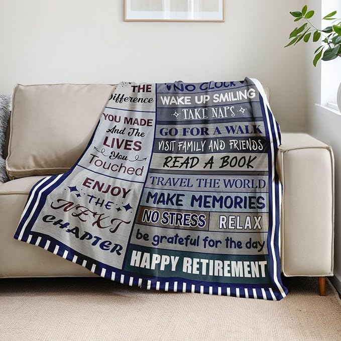 Sruemiul Retirement Gifts for Men, Retirement Blanket for Men 50"x60"