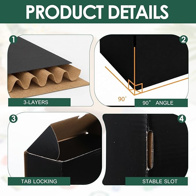 Yexiya 10 Pcs 400 Count Trading Card Storage Box Cardboard Baseball Card Storage Box Collectible Cases for Sports Gaming Cardboard Game Collecting Holder Supplies (Black)