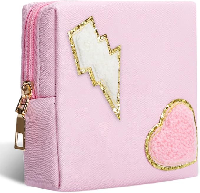 Period Bag for women Girls | PU Leather Sanitary Napkin Storage Bag | Cute Pads Bags for Period | Discreet Menstrual Pouch for Pads, Tampons, Menstrual Cups | Perfect for Travel & Daily Use