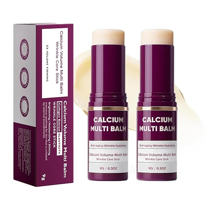 Her+ Calcium Multi Balm, Calcium Volume Multibalm, Wrinkle Core Stick with Collagen for Anti-Aging & Firming Korean Skincare Stick for Fine Lines, Sagging & Wrinkles on Eyes & Face, 9g (2)