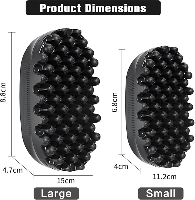 Rubber Curling Hair Brush，Premium Twist Tool for Afro Hair，Ideal for Curly, Coiled, 4C Hair，Quick & Easy Styling，Black