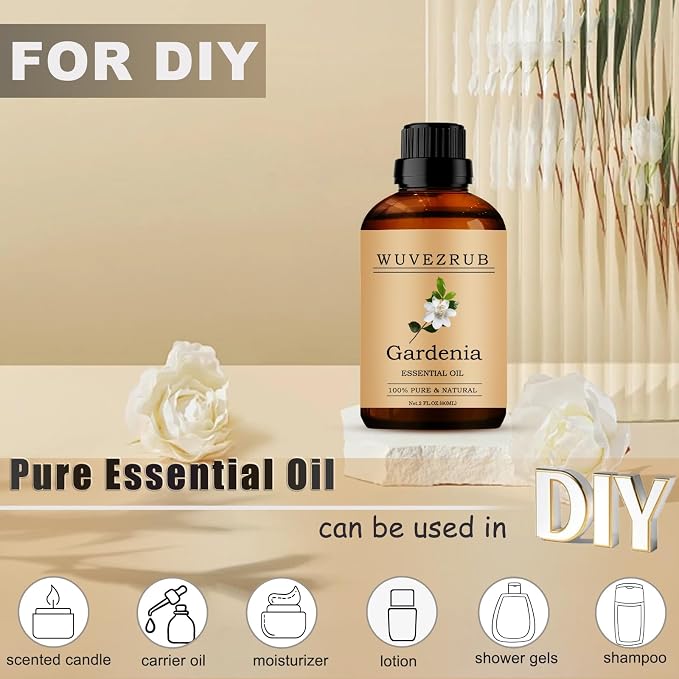 Gardenia Essential Oils,60ML Pure and Natural Essential Oil for Aromatherapy Diffuser - Gardenia /2 Fl Oz