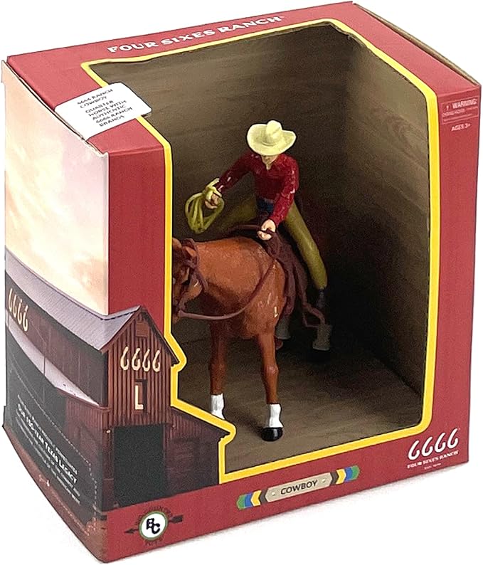 Big Country Toys Cowboy Figurine – Hand-Painted 1:20 Scale Ranch & Rodeo Collectible (6666 Ranch Cowboy and Quarter Horse)