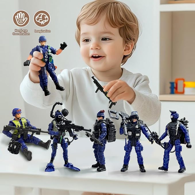 Army Men,Army Men Action Figure with Weapons Military Soldier Playset SWAT Team Toy Birthday Gift Boy Age 4-7