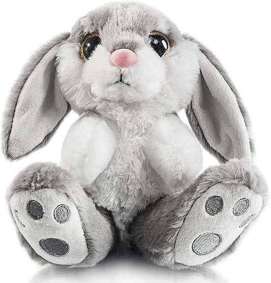 My OLi Bunny Stuffed Animal 8.5in Plush Rabbit Stuffed Bunny with Floppy Ear Bedtime Friend Soft Toy Gifts for Girls Boys Kids, Gray