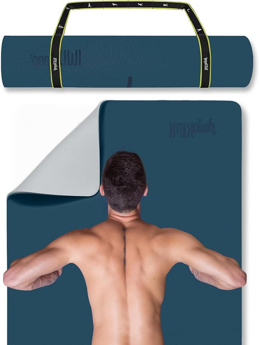 Gogokiwi Extra Wide Yoga Mat for Men Women (72"L x 36"W) Non Slip Fitness & Exercise Mat with Alignment Marks for Yoga, Pilates, Floor Workouts