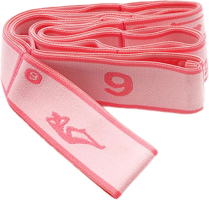 9 Loops Elastic Yoga Strap - Adjustable Stretching Band for Physical Therapy, Dance, Pilates & Gymnastics, Multi-Loop Exercise Band for Flexibility, Home Workout