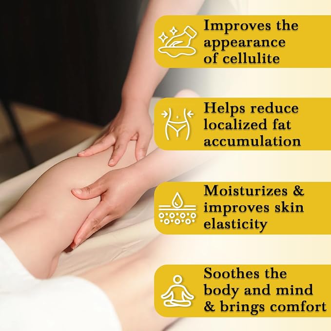 Pjordo Anti Cellulite Massage Oil with Massager, Collagen and Stem Cell Skin Tightening Oil Natural Cellulite Remover Therapy Oil for Cellulite & Stretch Mark(Anti Cellulite Massage Oil Kit)
