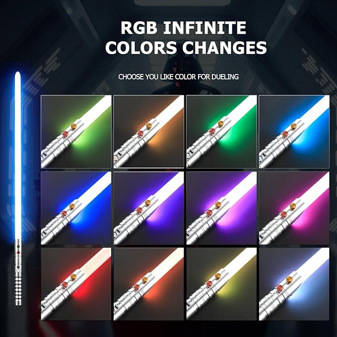 CVCBSER Upgrade App Control Dueling Lightsaber, Motion Control 16 Sets Sound Effects 3 Light Effects and 16 Colors Changeable, Premium Metal Light Saber for Adults Kids