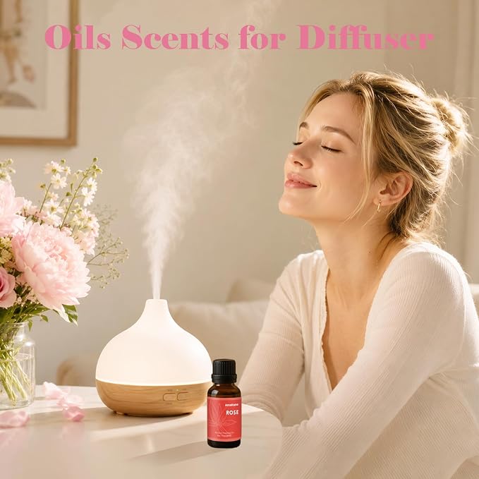 AmaKane Rose Essential Oil, Floral Diffuser Oil for Home, Candle Making Scents, Fragrance Oil for Soap Making, Rose Aromatherapy Oil, 30ml