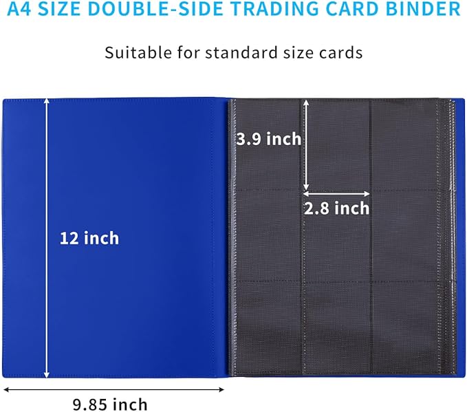 Card Binder, Upgraded 9 Pockets Trading Card Collection Binder for Cards, 360 Card Book Holder Album for Yugioh, MTG, TCG, Magic, Sports Cards - Blue
