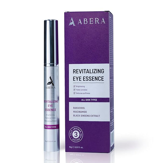 Abera Eye Revitalizing Essence, Anti-Aging Treatment with Bakuchiol and Black Ginseng, Dark Circles and Fine Lines – 0.51 fl oz
