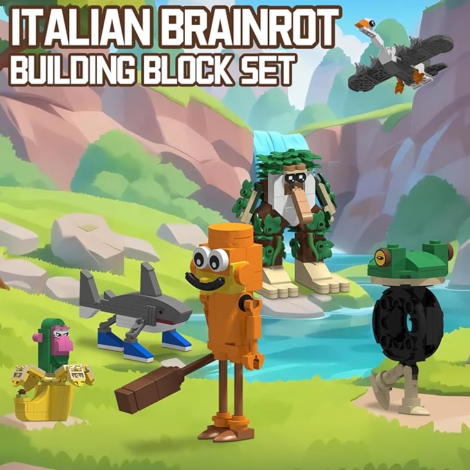 Italian Brain Rot Unique Cartoon Characters Building Blocks 6 in 1 Educational & Entertaining Gift Idea for Kids Teens & Adults