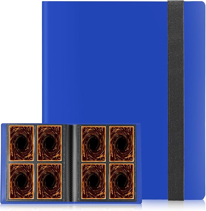 Card Binder, Upgraded 4 Pockets Trading Card Collection Binder for Cards, 160 Pockets Mini Card Book Holder Album - Dark Blue