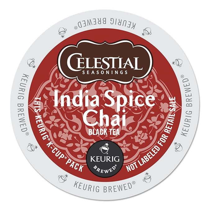 Celestial Seasonings India Spice Chai, K-Cup Portion Pack for Keurig K-Cup Brewers, 24-Count