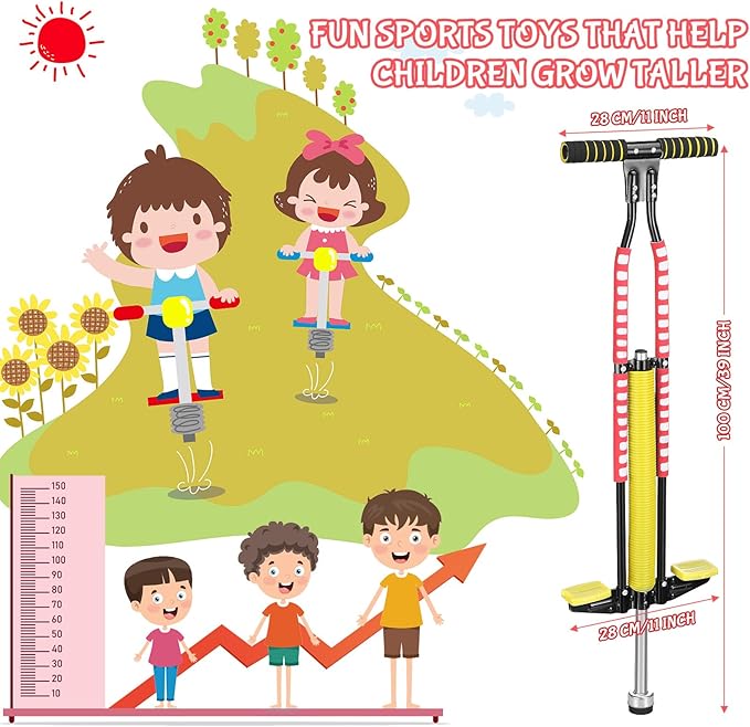 Leitee 2 Pcs Pogo Stick, Suitable for 80-160 Lbs, Soft Foam Jump Stick, Easy Grip Handles, for Beginners Teens Adults Outdoor Exercise Body Balance Keep Healthy(Blue, Red)