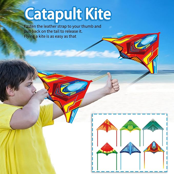 YongnKids 6 Pack/ 20 Pack Mini Kite for Boys Girls Age 3-5 4-8, Finger Launcher Kites Easy to Fly Ejection Flying Toys Kite for Kids Teens Ages Beach Park Backyard Outdoor Sports