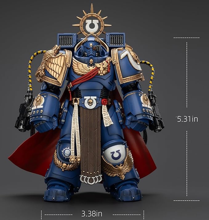 JoyToy Warhammer 40K Ultramarines Marneus Calgar, Chapter Master with MKX Gravis Armour and Gauntlets of Ultramar 1:18 Scale Action Figure Mecha Joy Toy Collection Model 5.3in