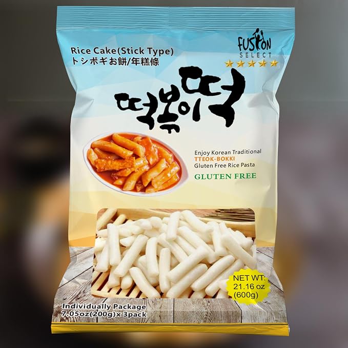 Fusion Select 2 Packs Korean Rice Cakes - Tteokbokki Stick Gluten Free 21.16oz Per Pack