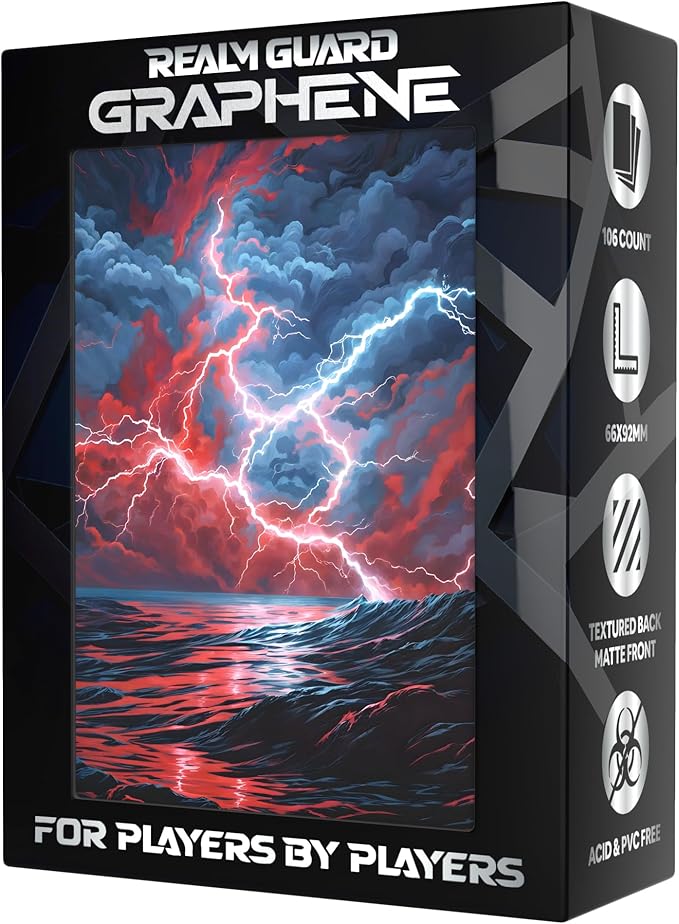 Graphene -100ct Textured Matte TCG/MTG Art Sleeves (Red/Blue Storm)