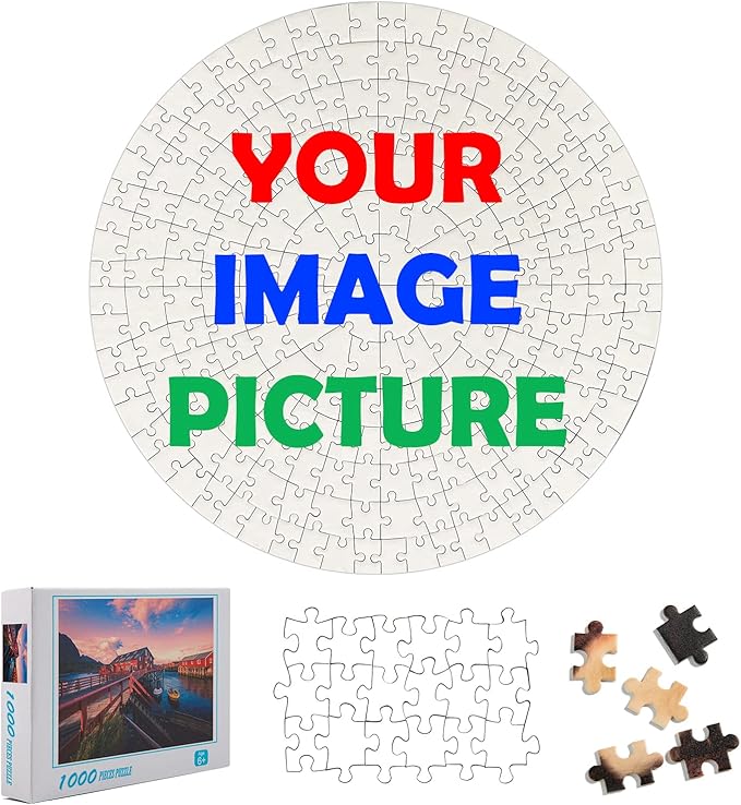 Custom Puzzle from Photo Custom Jigsaw Puzzle Unique Birthday Present Suitable for Children Family and Friends Personalized Puzzle-Multi Size (220piece-Round-Cardboard)