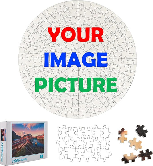 Custom Puzzle from Photo Custom Jigsaw Puzzle Unique Birthday Present Suitable for Children Family and Friends Personalized Puzzle-Multi Size (220piece-Round-Cardboard)
