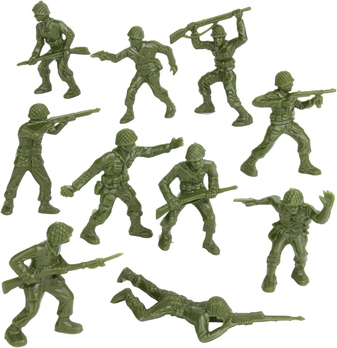 BMC Classic OD Green Plastic Army Men - 40pc WW2 Soldier Figures - Made in USA
