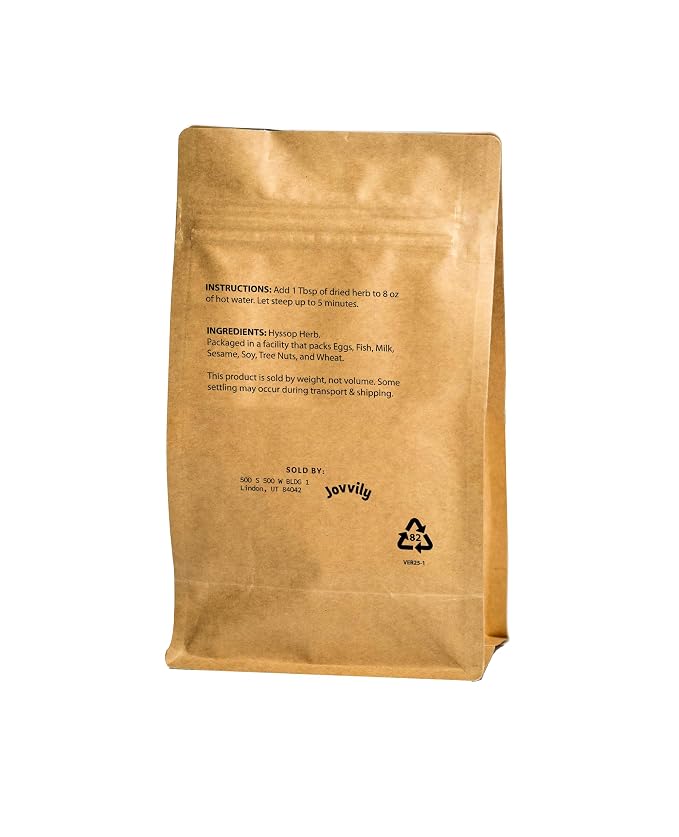 Jovvily Hyssop Herb - 4 oz - Herbal Tea - Cut & Sifted