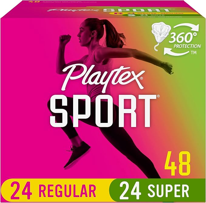 Carefree Thong Panty Liners 196ct (4 Packs 49ct) & Playtex Tampons Regular 24ct & Super 24ct Absorbency 48ct