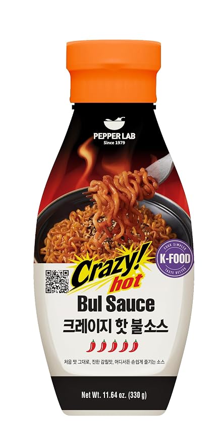 Pepper Lab Korean Spicy BBQ Sauce – Sweet & Spicy Dipping Sauce – Buldak Style Hot Sauce for Meat, Chicken & Noodles (11.64 oz)