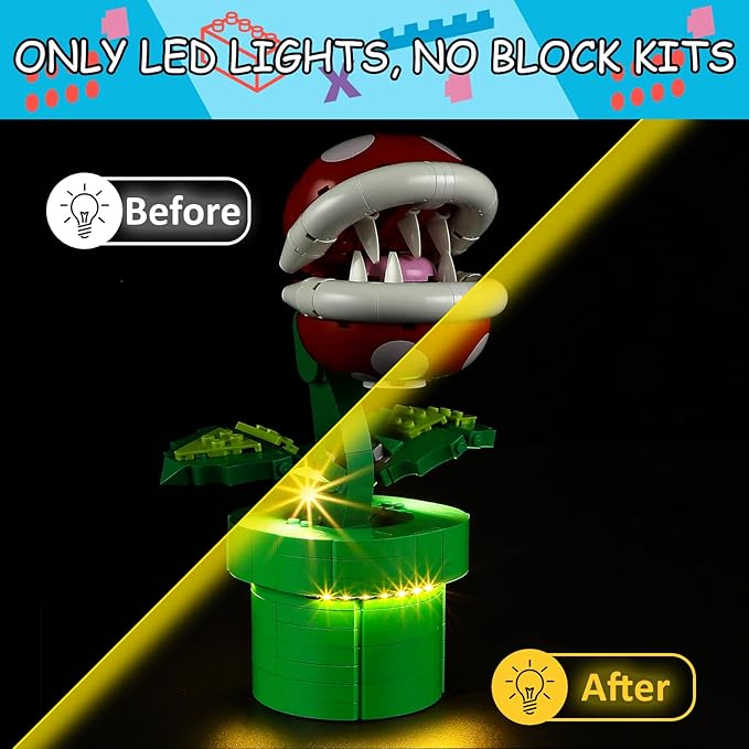 LED Light Kit for Lego 71426 Piranha Plant Set, Compatible with Lego 71426 Building Blocks Model(Not Include Blocks Set)