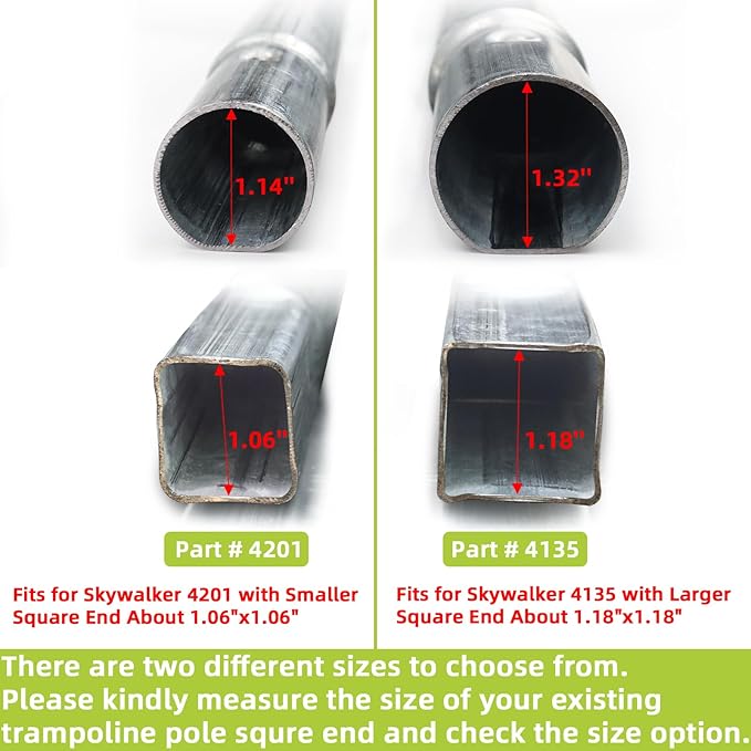 Trampoline Poles Replacement for Skywalker Or Jumpzylla,Galvanized Trampoline Enclosure Pole for Skywalker or Jumpzylla,Replace Parts#4201 4202 4135 OR for Jumpzylla 8ft 10ft&12ft 14ft