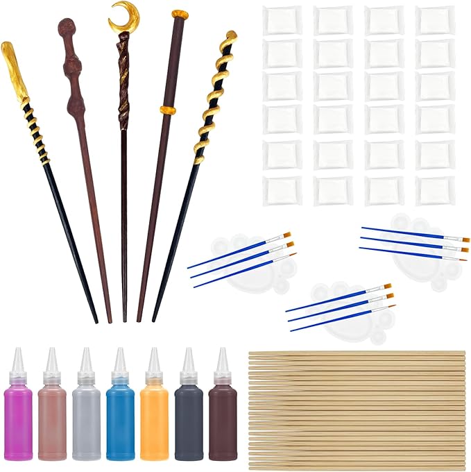 Magic Wizard Wand Making Kit DIY Craft Set for Kids Adult Birthday Party Gift Make Your Own 24 Wands (67-Piece)