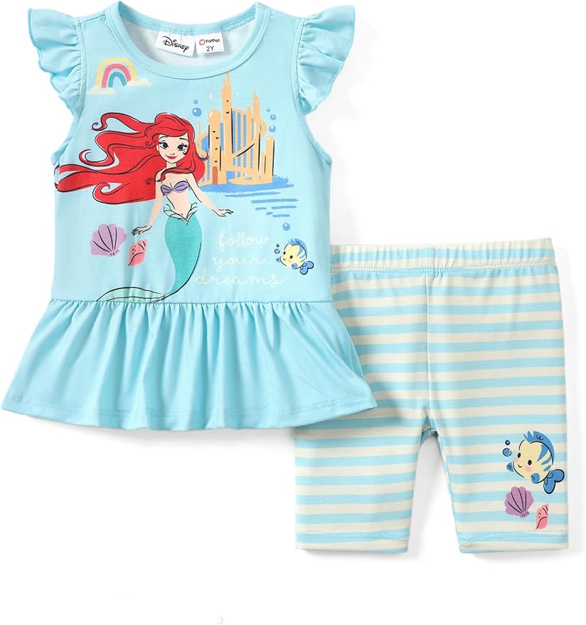 Disney Minnie Mouse Frozen Princess Marvel Toddler Girls Clothes Long Sleeve Sweatshirt + Leggings 2pcs Outfits Set 2-6Y