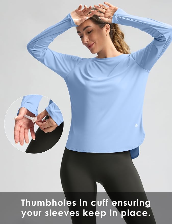 Women's Sun Shirts UPF 50+ Long Sleeve UV Protection Shirt Lightweight Quick Dry Workout Hiking Tops for Women