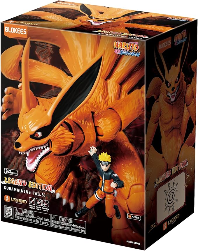 BLOKEES - Naruto Shuppuden LE01 Nine Tails Kurama - Model Kit - Assembly Required - No Tools - No Paint - No Glue - No Cutting - Age 14+