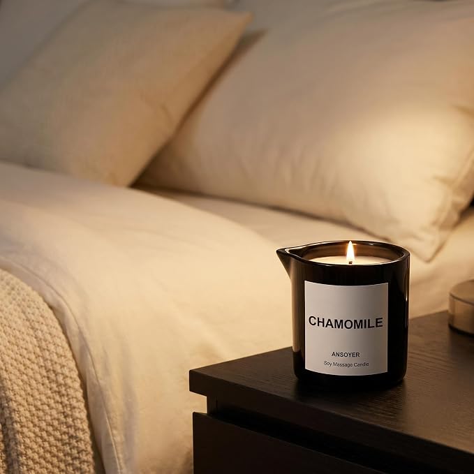Massage Oil Candle, Ultra Hydrating Body Care with Soybean Oil, Body Oil Candle, 8.1oz, Amazing Gift (Chamomile)