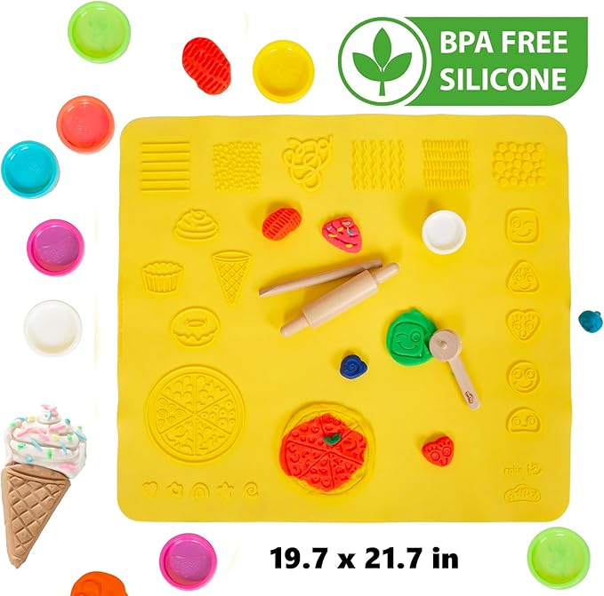 roba Play-Doh Creative Craft Table for Kids - All-in-One Art Station with Storage, Play-Doh Sets, Wooden Tools & 3D Silicone Mat, Ages 3+