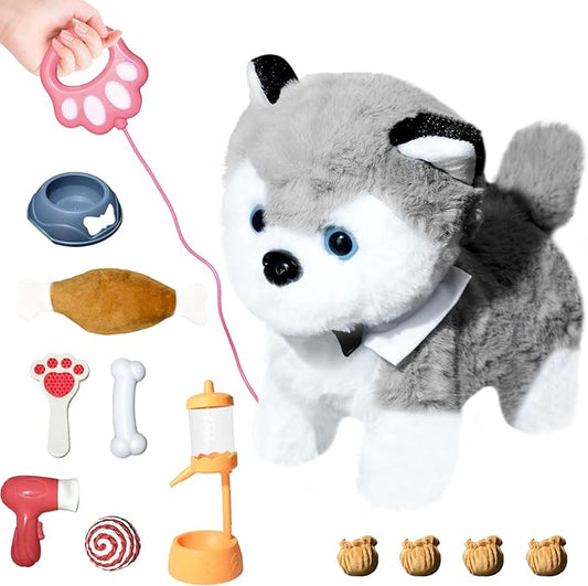Puppy Toys for Kids, Toy Dogs That Walk and Bark, Walking Dog Toy for Kids with Leash, Interactive Stuffed Puppy with Remote Control, for Girls and Boys Aged 3-7 Year Old