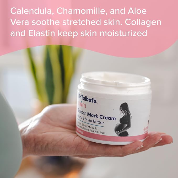 Dr. Talbot's Mom Stretch Mark Cream for Pregnancy and Postpartum - Made With Shea Butter, Vitamin E, Aloe Vera and Cocoa Butter - 8 oz