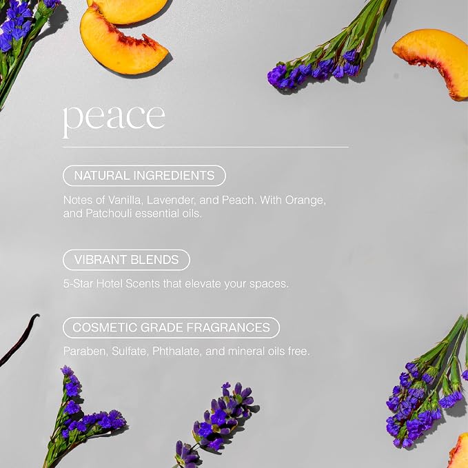 Doctor Aromas Premium Therapeutic Essential Oils Fragrance Scents Bottles Refills – Organic Aroma, Safe for Diffusers, Aromatherapy – Vanilla & Lavender – 1 OZ (Peace, 2-Pack)