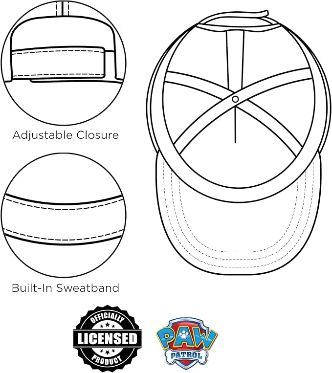 Nickelodeon Boys Baseball Cap, Paw Patrol Marshall Adjustable Toddler Hat, Ages 2-4 Or Boy Hats for Kids Ages 4-7