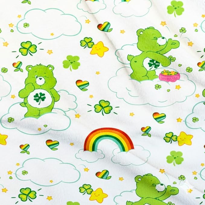 Care Bears Good Luck Bear St. Patrick's Day Cozy Throw 46 in x 60 in – Soft Cozy Plush for Couch, Bed & Travel, Nostalgic Collectible Gift (100% Officially Licensed Product) by Franco Collectibles®