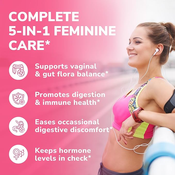 Vitalibre Probiotics for Women 100 Billion CFU 15 Strains, Daily Probiotic & Prebiotic Supplement with Organic Cranberry to Support Vaginal, Digestive, Immune Health, Shelf Stable, 30 Vegan Capsules