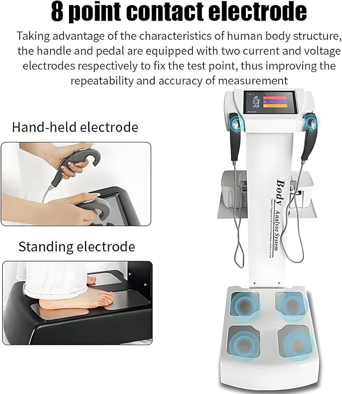Human Body Analyzer BIM Testing Machine Intelligent Multifrequency Body Composition Analysis System with Printer Fat Testing Equipment 3D Scanner Segmental White