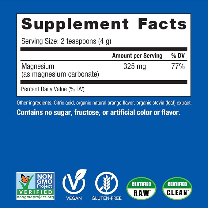 Natural Vitality Orange Flavor Magnesium Anti-Stress Drink Mix, 8 OZ