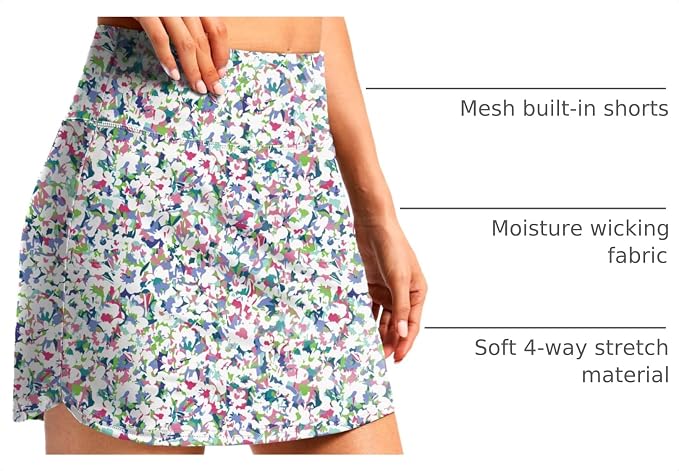 G Gradual 16"/18" Skorts for Women Golf Skirt with 2 Pockets Summer Casual | Built-In Shorts, High Waist, Soft 4-Way Stretch, Breathable Mesh Liner, Tennis Pickleball Athletic Wear, Easy To Match